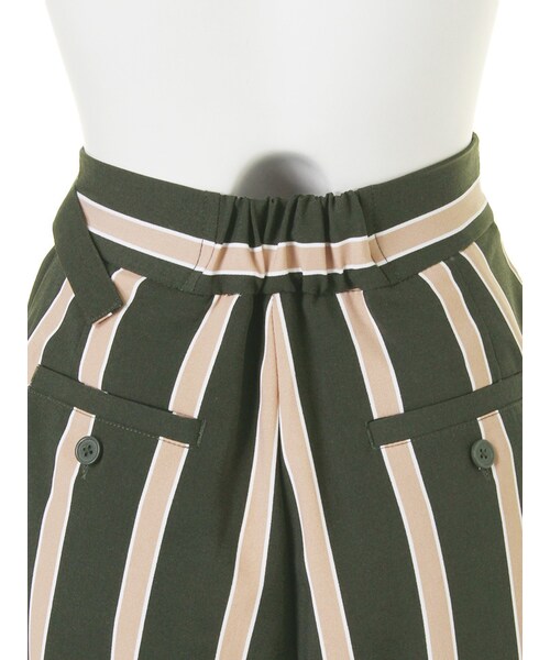 MURUA（ムルーア）の「【MODE】ストライプラップキュロットPT（パンツ・レディース・ホワイト/カーキ・1/2）」の9枚目の写真