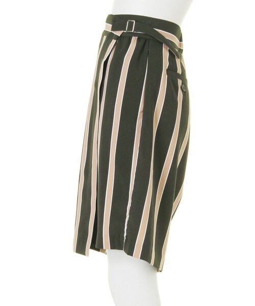 MURUA（ムルーア）の「【MODE】ストライプラップキュロットPT（パンツ・レディース・ホワイト/カーキ・1/2）」の6枚目の写真