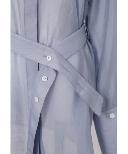 Marjorie（マージョリー）の「Lady Mint，特色綁帶透肌感襯衫（トップス・レディース・白/灰藍）」の10枚目の写真