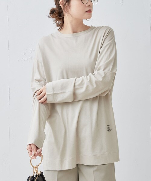PUAL CE CIN(ピュアルセシン)の「ロゴプリントガーゼプルオーバー(Tシャツ/カットソー・レディース・オフホワイト/ライトベージュ・FREE)」の1枚目の写真
