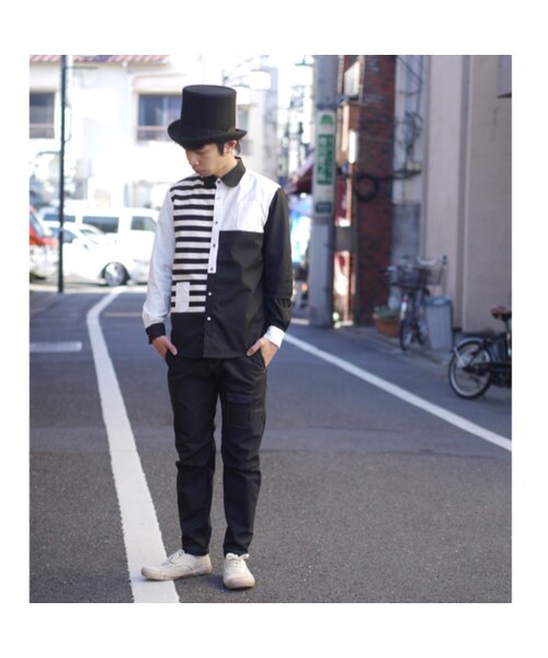 NIRAME.CO（ニラメッコ）の「階段しゃつ モノトーン（シャツ/ブラウス・メンズ・その他）」の5枚目の写真