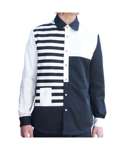 NIRAME.CO（ニラメッコ）の「階段しゃつ モノトーン（シャツ/ブラウス・メンズ・その他）」の3枚目の写真