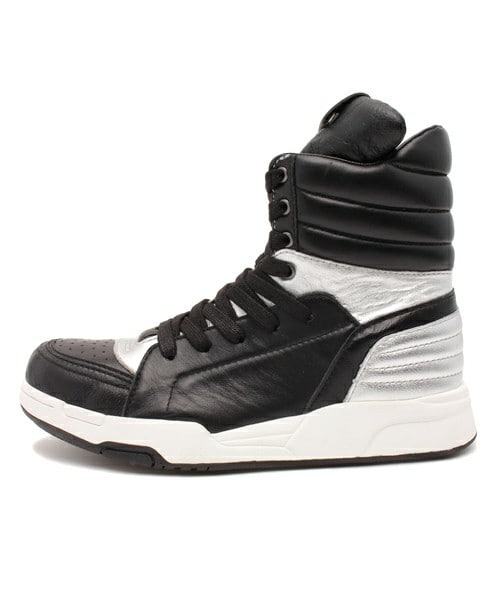 DIET BUTCHER（ダイエットブッチャー）の「DIET  BUTCHER  SLIM  SKIN　combi leather sneaker（スニーカー・メンズ・ブラック/シルバー・41/42/43）」の3枚目の写真