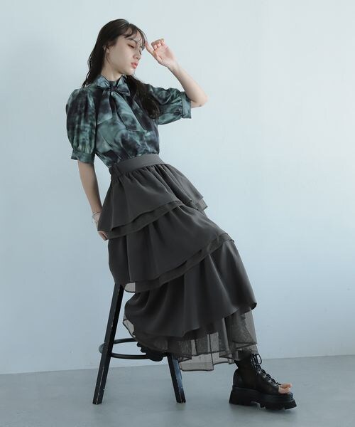 HARE（ハレ）の「シアーMIXティアードスカート（）」 - WEAR
