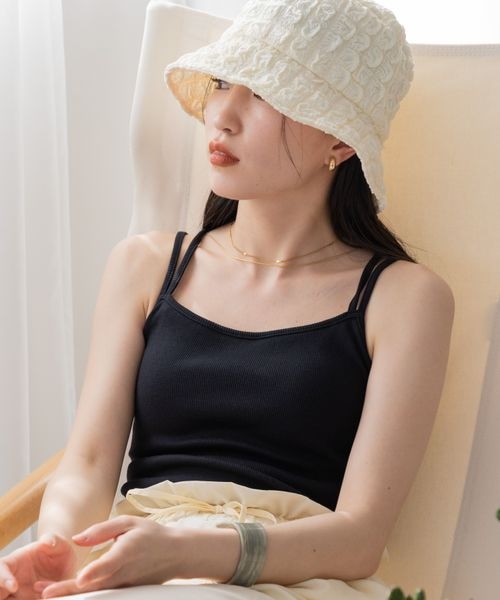 LOWRYS FARM（ローリーズファーム）の「スタイルUPカップキャミ（トップス・アイボリー08/ブラック09/ブラウン55/グリーン75・FREE）」の11枚目の写真