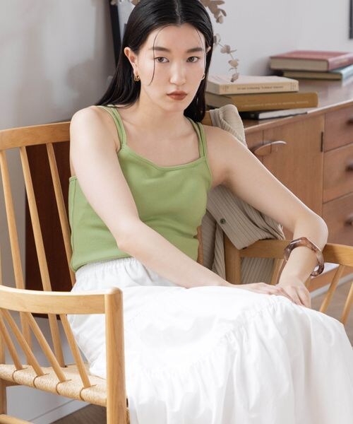 LOWRYS FARM（ローリーズファーム）の「スタイルUPカップキャミ（トップス・アイボリー08/ブラック09/ブラウン55/グリーン75・FREE）」の19枚目の写真