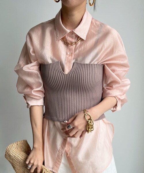 DouDou（ドゥドゥ）の「ニットビスチェ（ニット/セーター・レディース・ベージュ/ネイビー/ブラック・F）」の3枚目の写真