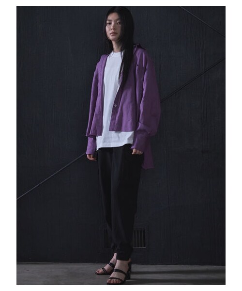 GARAGE OF GOOD CLOTHING（ガレージオブグッドクロージング）の「ビックシルエットシャツ（トップス・ホワイト/ピンク/ベージュ/イエロー/パープル・F）」の3枚目の写真