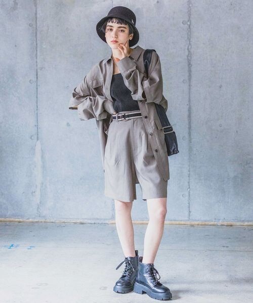 PAGEBOY（ページボーイ）の「ミリタリー2WAYシャツ（トップス・レディース・オフホワイト05/ブラック09/チャコール18・F）」の15枚目の写真