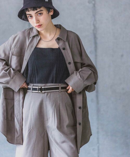 PAGEBOY（ページボーイ）の「ミリタリー2WAYシャツ（トップス・レディース・オフホワイト05/ブラック09/チャコール18・F）」の13枚目の写真