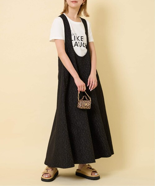 U by SPICK&SPAN（ユーバイスピックアンドスパン）の「ジャガードフレアワンピース（ワンピース/ドレス・ブラック/(001)/フリー/在庫あり）」の4枚目の写真