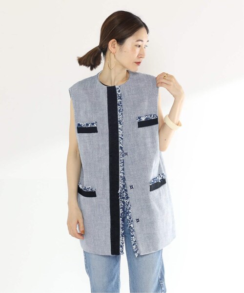 美品✨ヴェルメイユパーイエナ　フランス綾ツイードジレ　2023SS 美品✨ヴェルメイユパーイエナ フランス綾ツイードジレ 2023SS - メルカリ