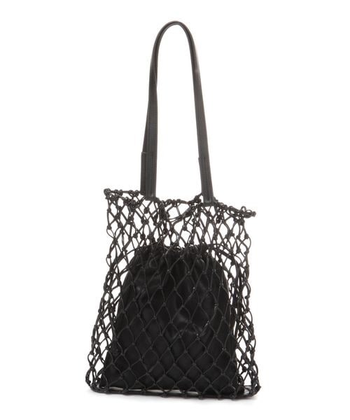 LOWRYS FARM（ローリーズファーム）の「マクラメキンチャクツキトート（バッグ・アイボリー06/オフホワイト08/ブラック10/ベージュ52・FREE）」の8枚目の写真