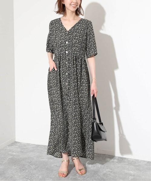 スローブイエナ Fleurプリントフロントボタンワンピース　小花柄　ロング　38 SLOBE IENA（スローブイエナ）の「《予約》Fleurプリント
