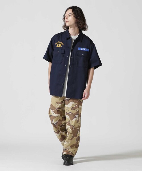AVIREX（アヴィレックス）の「OG-107 TYPE S/S SHIRT 66th WEAPONS SQUADRON / 半袖シャツ 66th ウエポンズ スコードロン（トップス・ネイビー/オリーブ/バーガンディ・M/L/XL/2XL）」の11枚目の写真