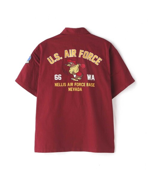AVIREX（アヴィレックス）の「OG-107 TYPE S/S SHIRT 66th WEAPONS SQUADRON / 半袖シャツ 66th ウエポンズ スコードロン（トップス・ネイビー/オリーブ/バーガンディ・M/L/XL/2XL）」の6枚目の写真