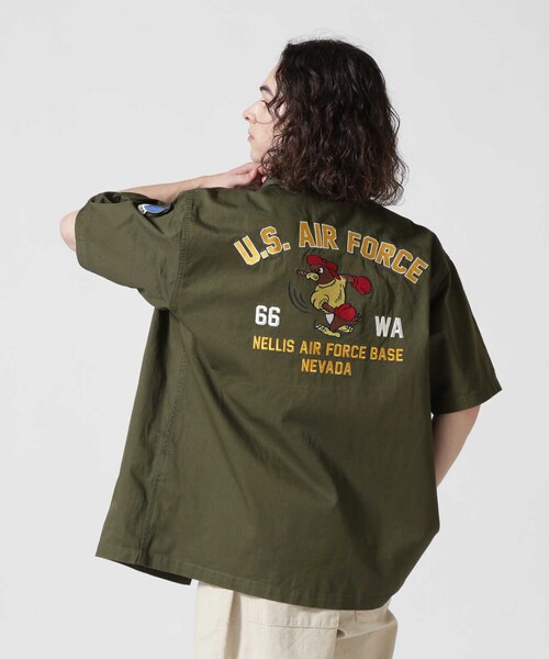 AVIREX（アヴィレックス）の「OG-107 TYPE S/S SHIRT 66th WEAPONS SQUADRON / 半袖シャツ 66th ウエポンズ スコードロン（トップス・ネイビー/オリーブ/バーガンディ・M/L/XL/2XL）」の22枚目の写真