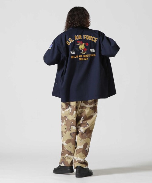 AVIREX（アヴィレックス）の「OG-107 TYPE S/S SHIRT 66th WEAPONS SQUADRON / 半袖シャツ 66th ウエポンズ スコードロン（トップス・ネイビー/オリーブ/バーガンディ・M/L/XL/2XL）」の10枚目の写真