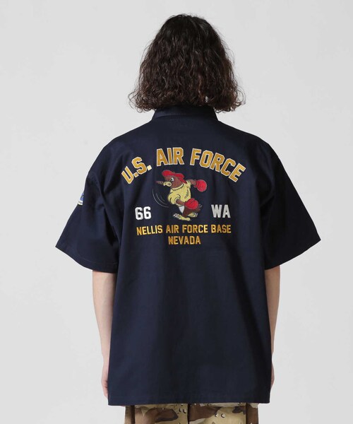 AVIREX（アヴィレックス）の「OG-107 TYPE S/S SHIRT 66th WEAPONS SQUADRON / 半袖シャツ 66th ウエポンズ スコードロン（トップス・ネイビー/オリーブ/バーガンディ・M/L/XL/2XL）」の13枚目の写真