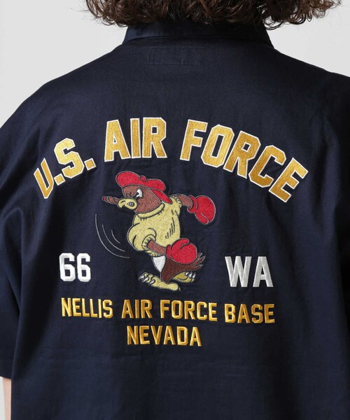 AVIREX（アヴィレックス）の「OG-107 TYPE S/S SHIRT 66th WEAPONS SQUADRON / 半袖シャツ 66th ウエポンズ スコードロン（トップス・ネイビー/オリーブ/バーガンディ・M/L/XL/2XL）」の18枚目の写真