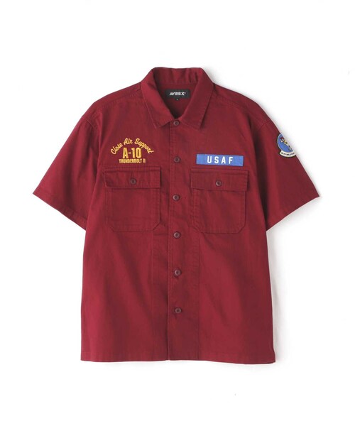 AVIREX（アヴィレックス）の「OG-107 TYPE S/S SHIRT 66th WEAPONS SQUADRON / 半袖シャツ 66th ウエポンズ スコードロン（トップス・ネイビー/オリーブ/バーガンディ・M/L/XL/2XL）」の5枚目の写真