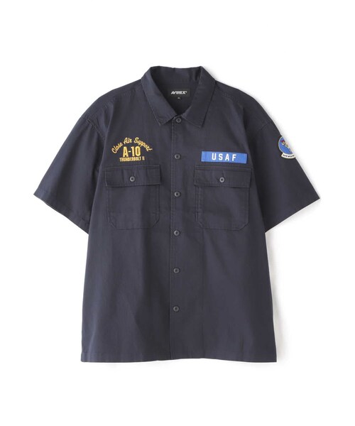 AVIREX（アヴィレックス）の「OG-107 TYPE S/S SHIRT 66th WEAPONS SQUADRON / 半袖シャツ 66th ウエポンズ スコードロン（トップス・ネイビー/オリーブ/バーガンディ・M/L/XL/2XL）」の19枚目の写真