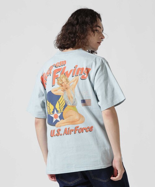 AVIREX(アヴィレックス)の「S/S PIN UP TEE"USAF"(トップス・ブラック/ホワイト/サックス・M/L/XL/2XL)」の1枚目の写真