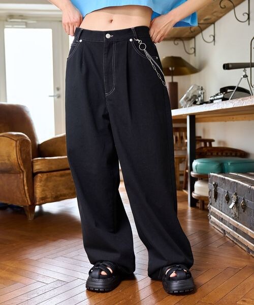 PAGEBOY（ページボーイ）の「タックワイドパンツ（パンツ・レディース・ブラック09/グリーン77・M/L）」の22枚目の写真