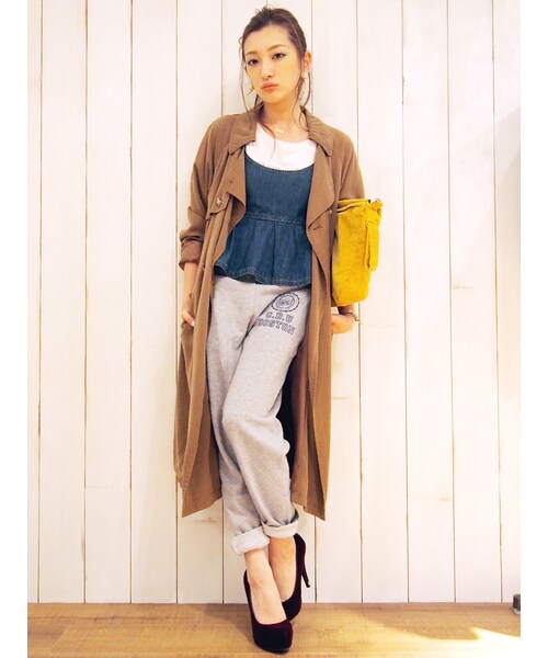 Ungrid（アングリッド）の「《andGIRL/ sweet10月号掲載》 【Men’s Like】Champion スウェットPT（パンツ・レディース・オフホワイト/グレー・F）」の4枚目の写真