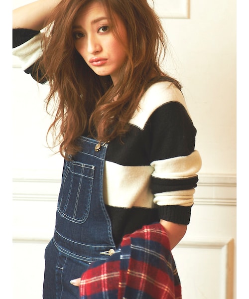 Ungrid（アングリッド）の「《sweet11月号 吉川ひなのｻﾝ着用》【Casual】デニムストスリサロペット（オールインワン・サロペット・レディース・ホワイト/インディゴ・S/M）」の5枚目の写真