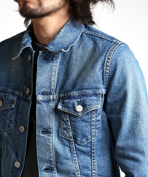 FREAK'S STORE(フリークスストア)の「【15SS新作】 ストレッチダメージデニムジャケット BLUE -Made in Japan-(その他・メンズ・ブルー・M/L)」の4枚目の写真