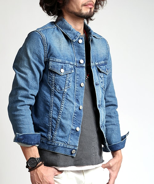 FREAK'S STORE(フリークスストア)の「【15SS新作】 ストレッチダメージデニムジャケット BLUE -Made in Japan-(その他・メンズ・ブルー・M/L)」の3枚目の写真