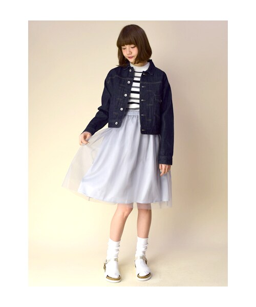 w closet(ダブルクローゼット)の「10ozスラブデニムGジャン(トップス・レディース・ブルー/ワンウォッシュ/ホワイト・FREE)」の11枚目の写真