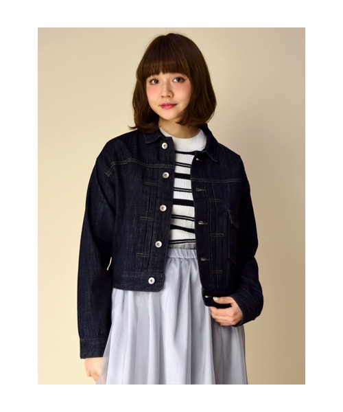 w closet(ダブルクローゼット)の「10ozスラブデニムGジャン(トップス・レディース・ブルー/ワンウォッシュ/ホワイト・FREE)」の1枚目の写真
