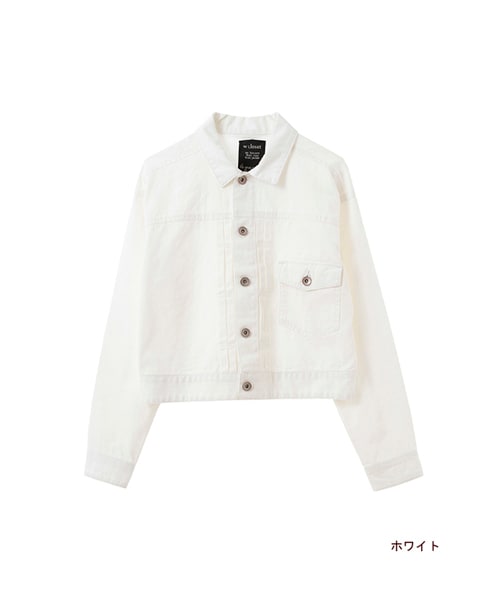 w closet(ダブルクローゼット)の「10ozスラブデニムGジャン(トップス・レディース・ブルー/ワンウォッシュ/ホワイト・FREE)」の4枚目の写真