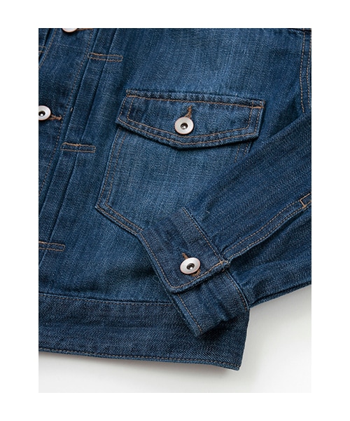 w closet(ダブルクローゼット)の「10ozスラブデニムGジャン(トップス・レディース・ブルー/ワンウォッシュ/ホワイト・FREE)」の8枚目の写真