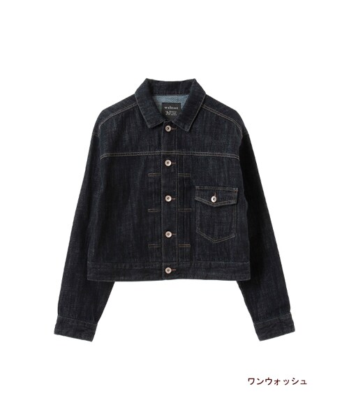 w closet(ダブルクローゼット)の「10ozスラブデニムGジャン(トップス・レディース・ブルー/ワンウォッシュ/ホワイト・FREE)」の3枚目の写真