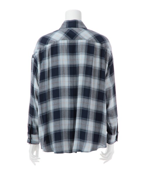 G.V.G.V.(ジーヴィージーヴィー)の「CHECK OVERSIZED SHIRT(トップス・レディース・NAVY/GREY・36)」の4枚目の写真