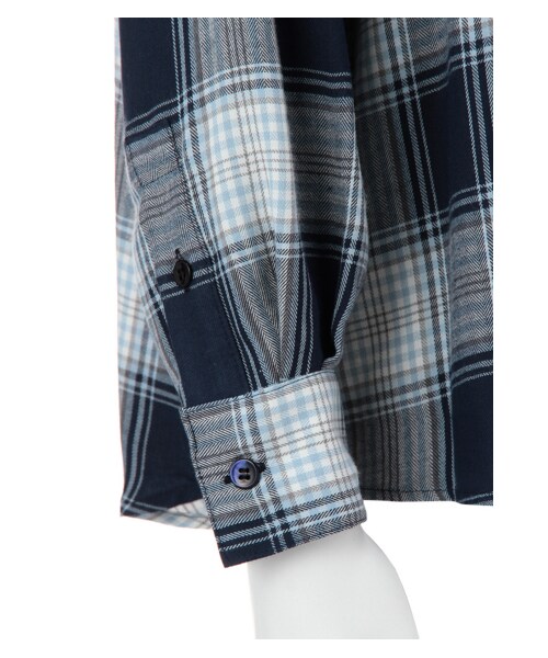 G.V.G.V.(ジーヴィージーヴィー)の「CHECK OVERSIZED SHIRT(トップス・レディース・NAVY/GREY・36)」の6枚目の写真