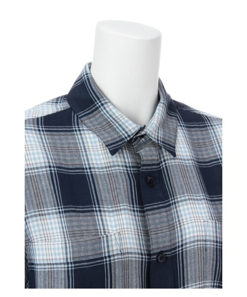 G.V.G.V.(ジーヴィージーヴィー)の「CHECK OVERSIZED SHIRT(トップス・レディース・NAVY/GREY・36)」の5枚目の写真