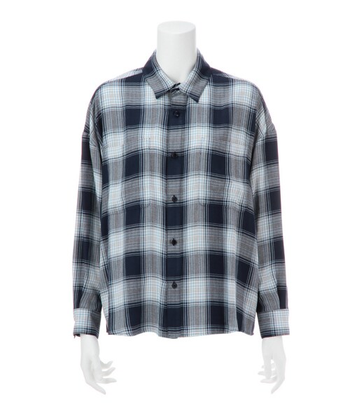 G.V.G.V.(ジーヴィージーヴィー)の「CHECK OVERSIZED SHIRT(トップス・レディース・NAVY/GREY・36)」の3枚目の写真