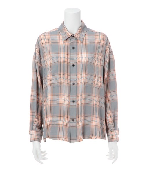 G.V.G.V.(ジーヴィージーヴィー)の「CHECK OVERSIZED SHIRT(トップス・レディース・NAVY/GREY・36)」の2枚目の写真