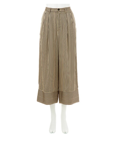 G.V.G.V.（ジーヴィージーヴィー）の「STRIPED SATIN PYJAMA PANTS（パンツ・レディース・BEIGE/WHITE・36/34）」の3枚目の写真