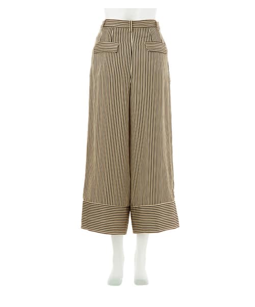 G.V.G.V.（ジーヴィージーヴィー）の「STRIPED SATIN PYJAMA PANTS（パンツ・レディース・BEIGE/WHITE・36/34）」の4枚目の写真