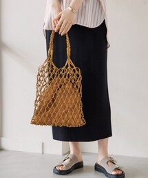 LEPSIM | フェイクレザーマクラメハンモックトート(バッグ)