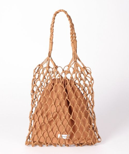 LEPSIM（レプシィム）の「フェイクレザーマクラメハンモックトート（バッグ・レディース・アイボリー08/ベージュ52/グリーン75・ONE SIZE）」の8枚目の写真
