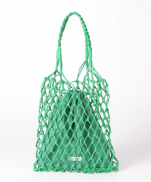 LEPSIM（レプシィム）の「フェイクレザーマクラメハンモックトート（バッグ・レディース・アイボリー08/ベージュ52/グリーン75・ONE SIZE）」の9枚目の写真