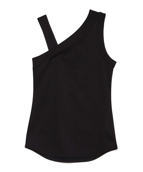 CINOH（チノ）の「RIB ASYMMETRY SLEEVELESS TOP（その他・レディース・CREAM/18/NAVY/40・36/38）」の2枚目の写真