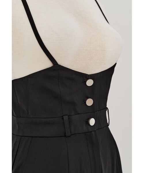 Marjorie（マージョリー）の「腰封感高腰吊帶喇叭褲（パンツ・レディース・黑）」の9枚目の写真