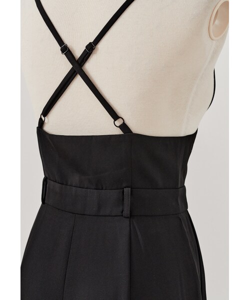 Marjorie（マージョリー）の「腰封感高腰吊帶喇叭褲（パンツ・レディース・黑）」の10枚目の写真